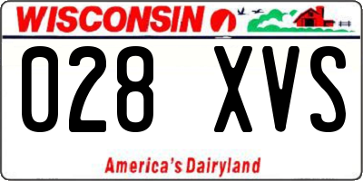 WI license plate 028XVS