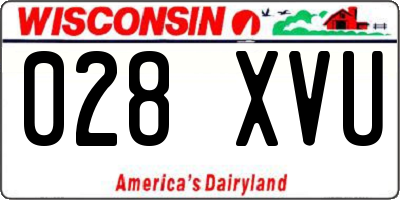 WI license plate 028XVU