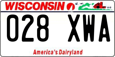 WI license plate 028XWA