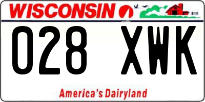 WI license plate 028XWK