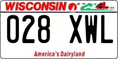 WI license plate 028XWL