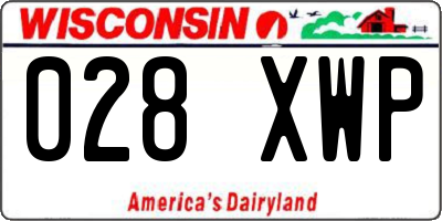 WI license plate 028XWP