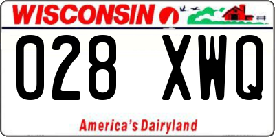 WI license plate 028XWQ