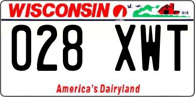 WI license plate 028XWT