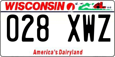 WI license plate 028XWZ