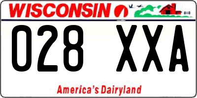 WI license plate 028XXA
