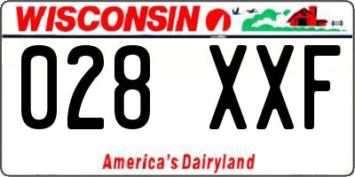 WI license plate 028XXF
