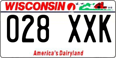 WI license plate 028XXK