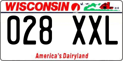 WI license plate 028XXL