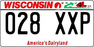 WI license plate 028XXP