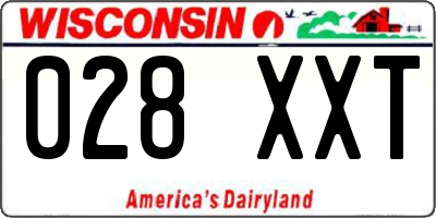 WI license plate 028XXT