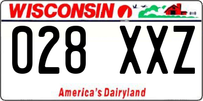 WI license plate 028XXZ