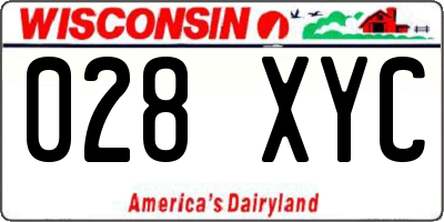 WI license plate 028XYC