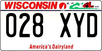 WI license plate 028XYD