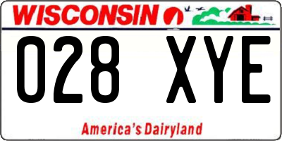WI license plate 028XYE