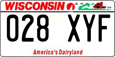WI license plate 028XYF