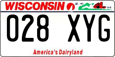 WI license plate 028XYG