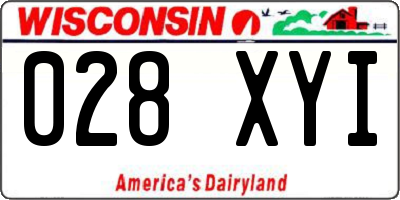 WI license plate 028XYI