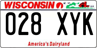 WI license plate 028XYK