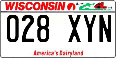 WI license plate 028XYN