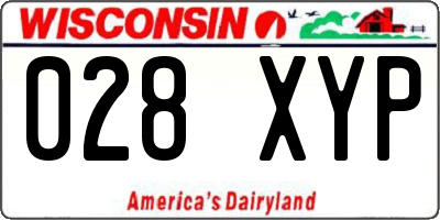 WI license plate 028XYP
