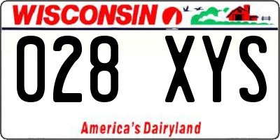 WI license plate 028XYS