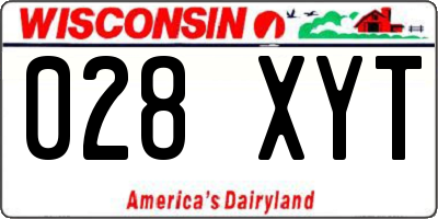 WI license plate 028XYT