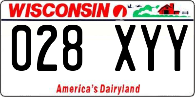 WI license plate 028XYY