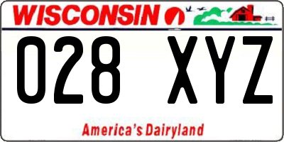 WI license plate 028XYZ