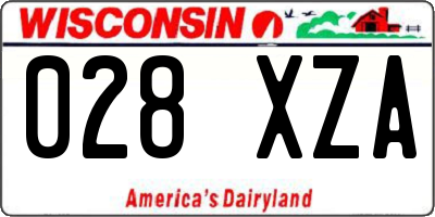 WI license plate 028XZA