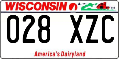 WI license plate 028XZC