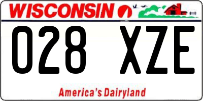 WI license plate 028XZE