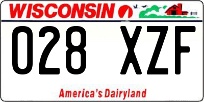 WI license plate 028XZF