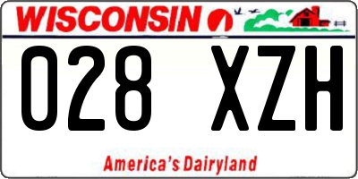 WI license plate 028XZH