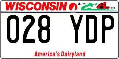 WI license plate 028YDP