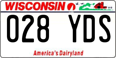 WI license plate 028YDS