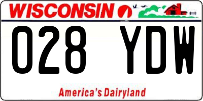 WI license plate 028YDW