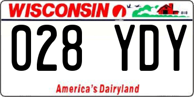 WI license plate 028YDY