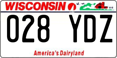 WI license plate 028YDZ