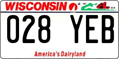 WI license plate 028YEB