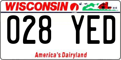 WI license plate 028YED