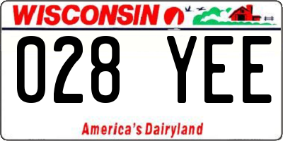 WI license plate 028YEE