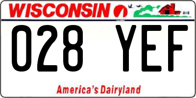 WI license plate 028YEF