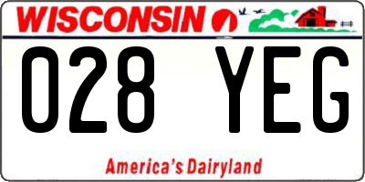WI license plate 028YEG