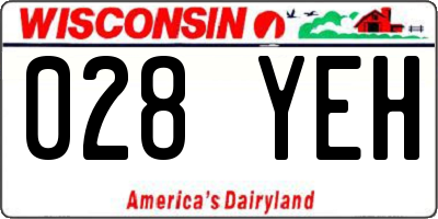 WI license plate 028YEH