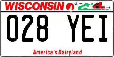 WI license plate 028YEI