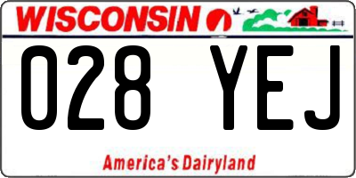 WI license plate 028YEJ