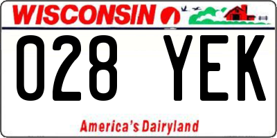 WI license plate 028YEK