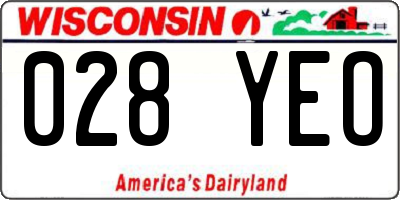 WI license plate 028YEO
