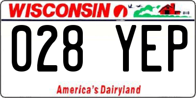 WI license plate 028YEP
